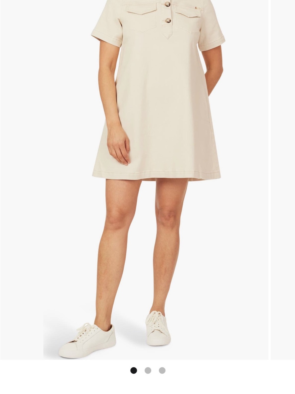 Scotch & Soda Cream A-Line Short-Sleeve Dress